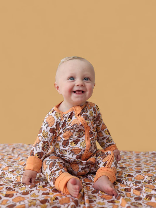 Dream Convertible Romper- TURKEY & TOUCHDOWNS