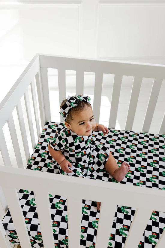Dream Crib Sheet- ERIC CARLE CATERPILLAR CHECK