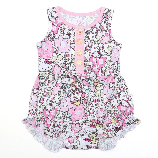 Bamboo Bubble Romper (ADELINE)- FLOWER GARDEN HELLO KITTY HK