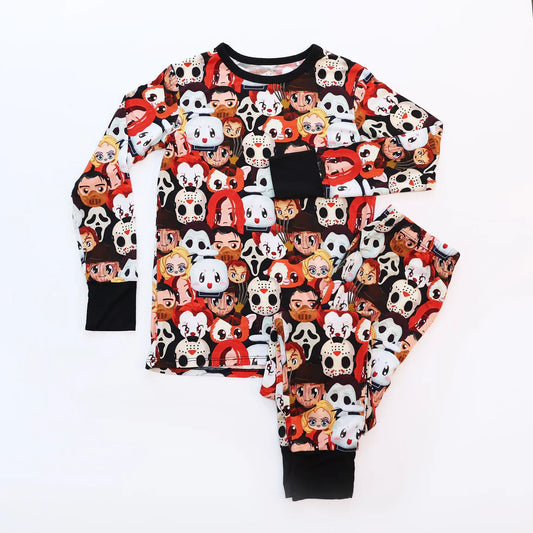 Bamboo (Willow) Long Sleeve Lounge Set- VERY SCARY CARTOON CRAZIES