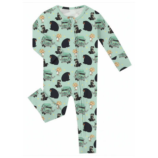 Bamboo (Connor) Zippy Romper- CHARLIE PLAY TRUCK & FRIENDS