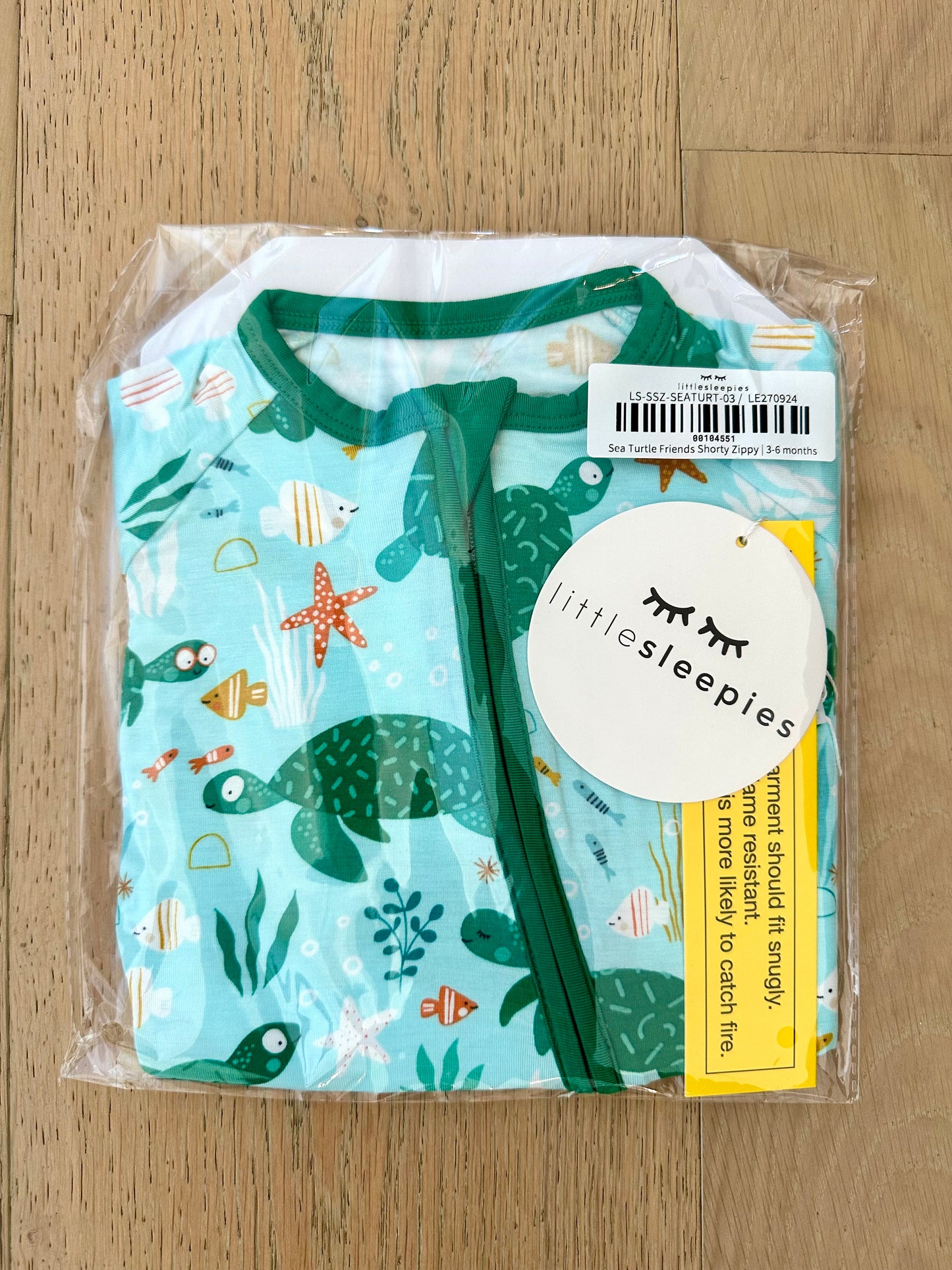 Bamboo Zippy Romper- SEA TURTLE FRIENDS