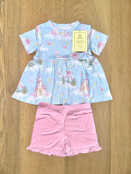 Bamboo Short Sleeve Peplum Set- DAY DREAMS DREAM ON
