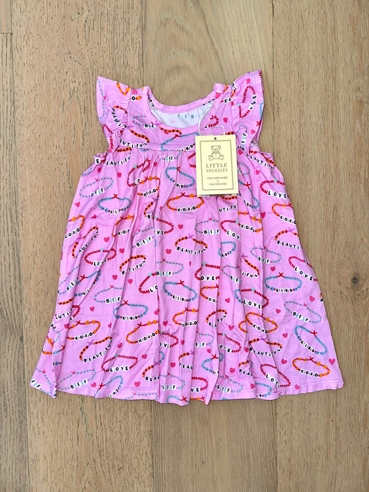 Girls Bamboo Slumber Dress OR Gown- SUMMER LOVE FRIENDS FOREVER