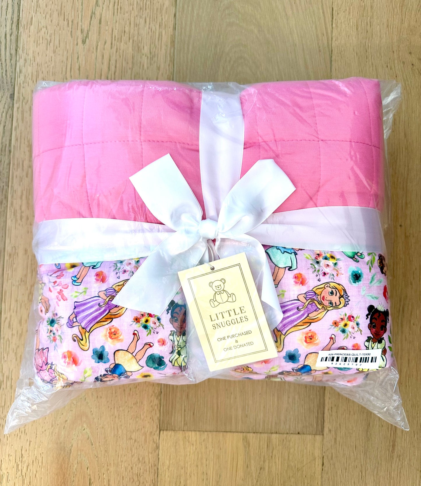 3 Layer Quilted Bamboo Blanket- LARGE 70x90 LITTLE PRINCESS