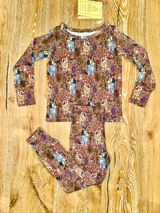 Bamboo (Willow) Long Sleeve Lounge Set- WOODLAND PUPS Bluey