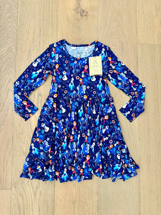 Bamboo Log Sleeve Twirl Dress (AVA)- GIFTS GALORE ARENDELLE