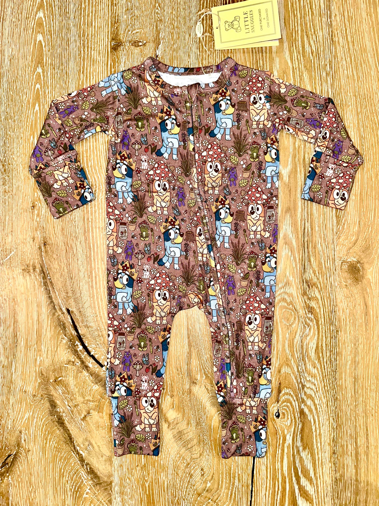 Bamboo (Connor) Zippy Romper- WOODLAND PUPS BLUEY