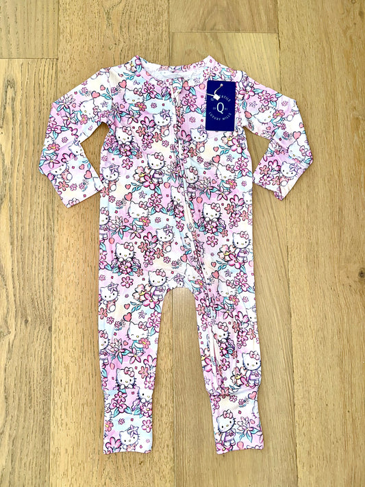 Bamboo (Connor) Zippy Romper- HELLO FLORAL KITTY