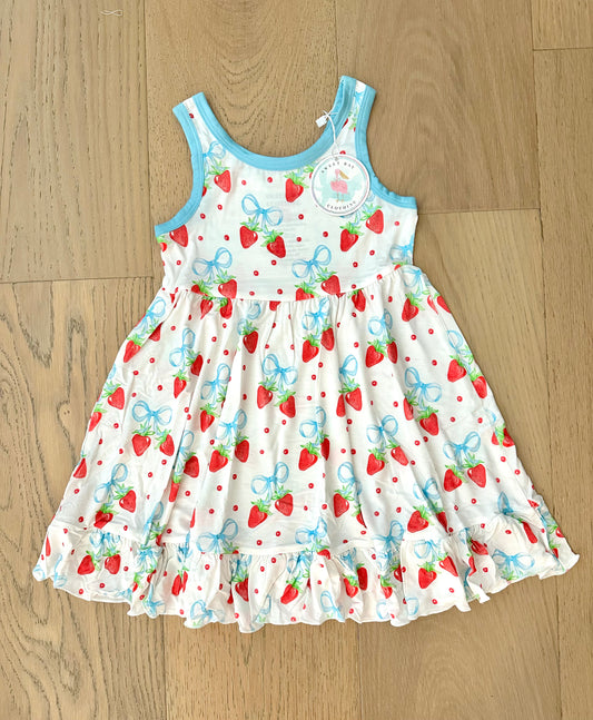 Strawberries and Bows Razorback Twirl Dress
