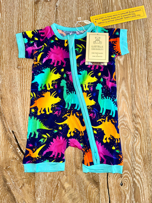 Bamboo Shorty Romper-PLAY TIME DINOSAURIA