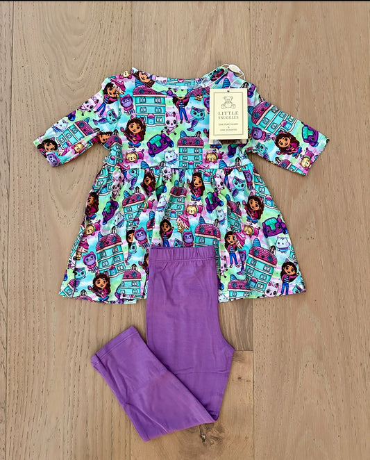 Bamboo Half Sleeve Peplum Set (AVERY)- PLAY TIME DOLLHOUSE