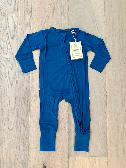 Bamboo Ruffle Zipper Romper (IVY)- MARINA