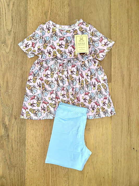 Bamboo Short Sleeve Peplum Set- PARK FUN ROYAL PRINCESS