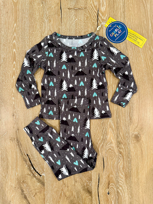 Bamboo (Willow) Long Sleeve Lounge Set- CHARLIE PLAY SNOWY MOUNTAINS