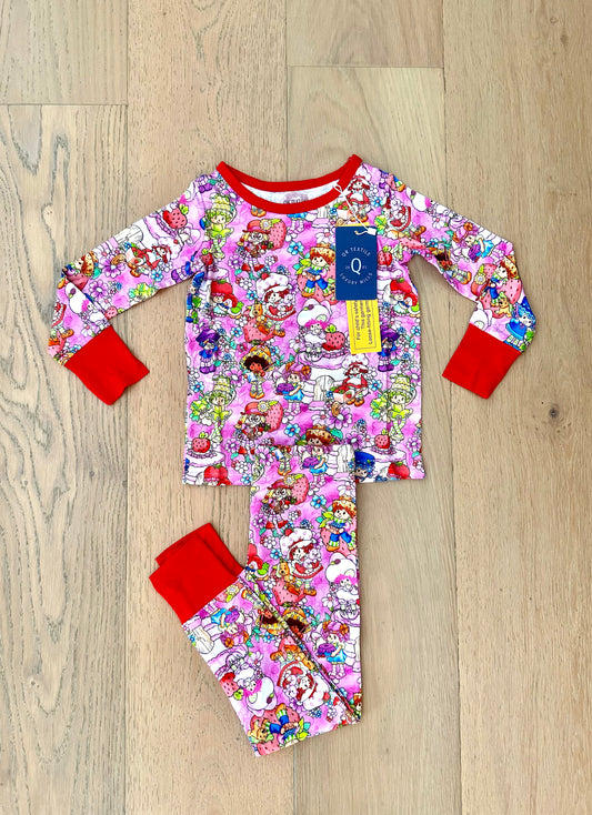 Bamboo (Willow) Long Sleeve Lounge Set- STRAWBERRY FRIENDS