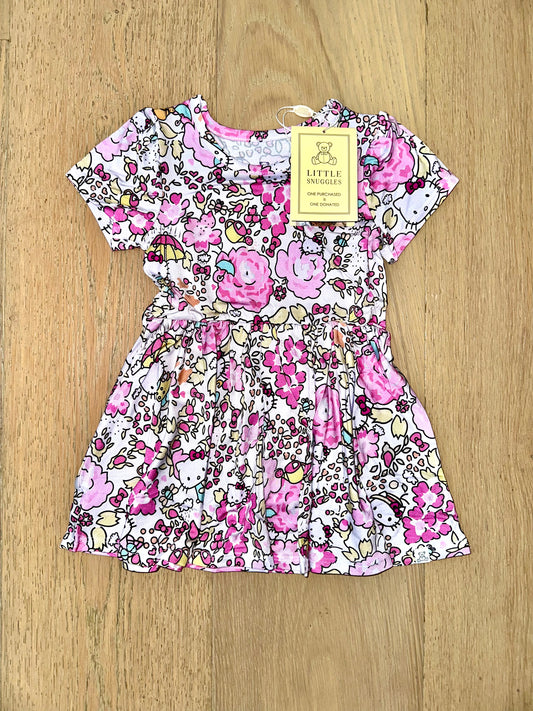 Bamboo Twirl Dress- FLOWER GARDEN HELLO KITTY