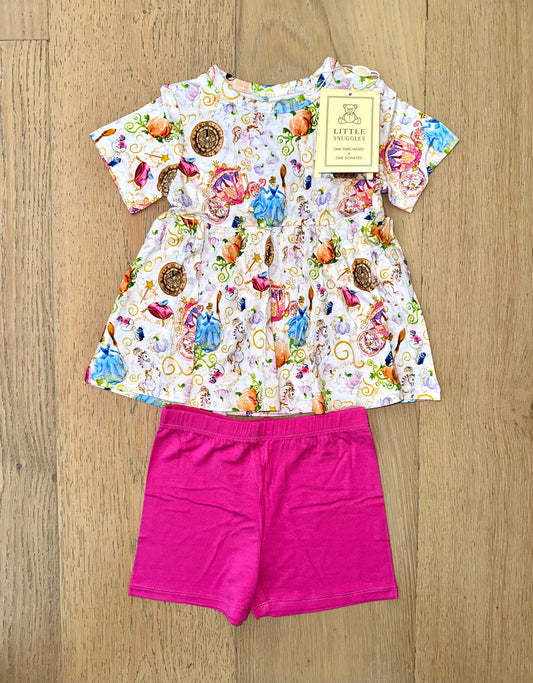 Bamboo Short Sleeve Peplum Set- ENCHANTED COLLECTION DREAMS COME TRUE