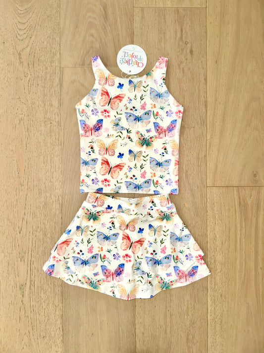Girls Active Skort Set- BEAUTIFUL BUTTERFLIES
