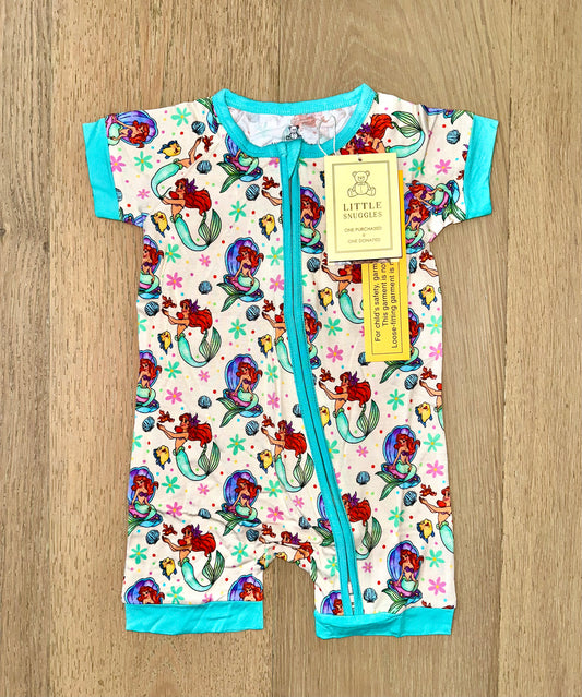 Bamboo Shorty Romper-SUMMER LOVE KISS THE GIRL