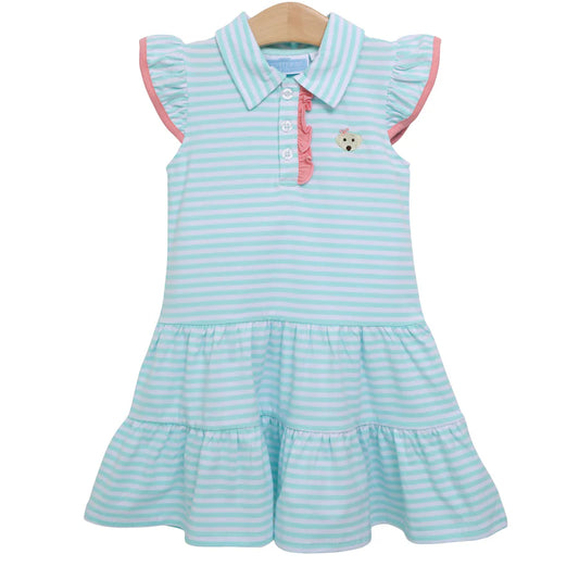 Trotter Street Kids Ruffle Sleeve Dress- Puppy Pink
