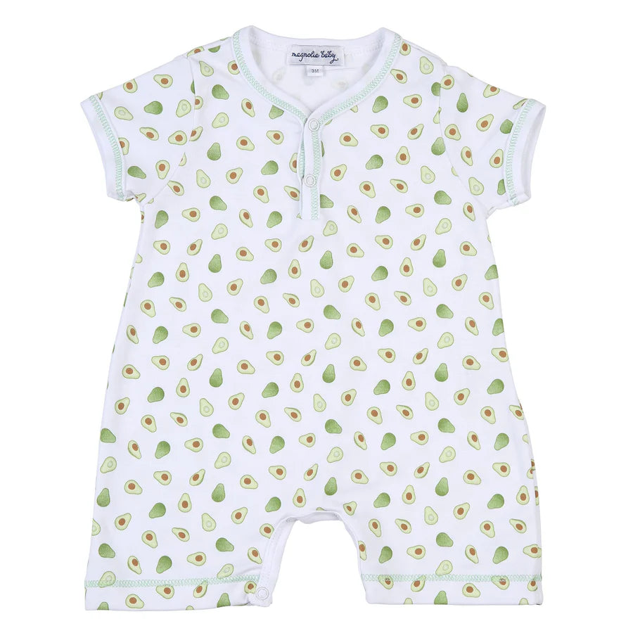 Front Snap Short Playsuit- Tiny Avocado