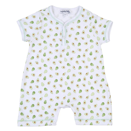 Front Snap Short Playsuit- Tiny Avocado