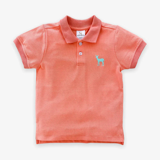 Velvet Fawn Mack Polo -Coral/Shell