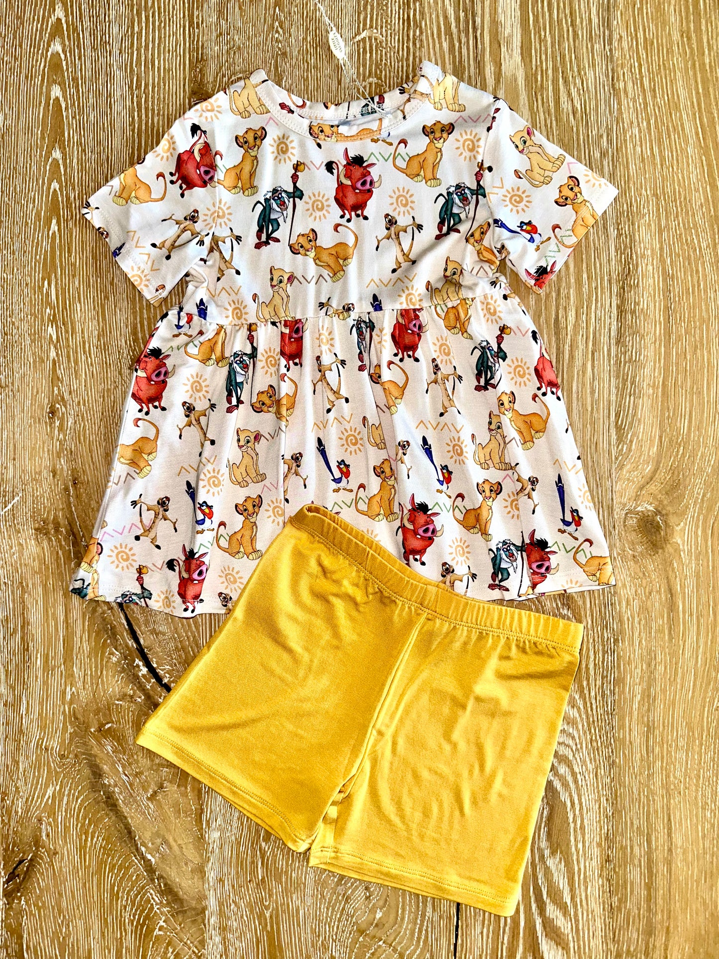 Bamboo Short Sleeve Peplum Set- SPRING FEVER PRIDELANDS LION KING