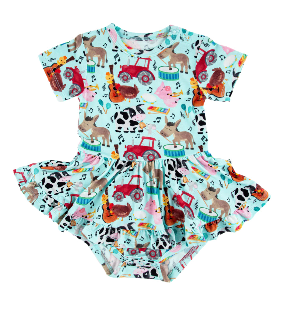 Short Sleeve Birdie Twirl Bodysuit-MORGAN