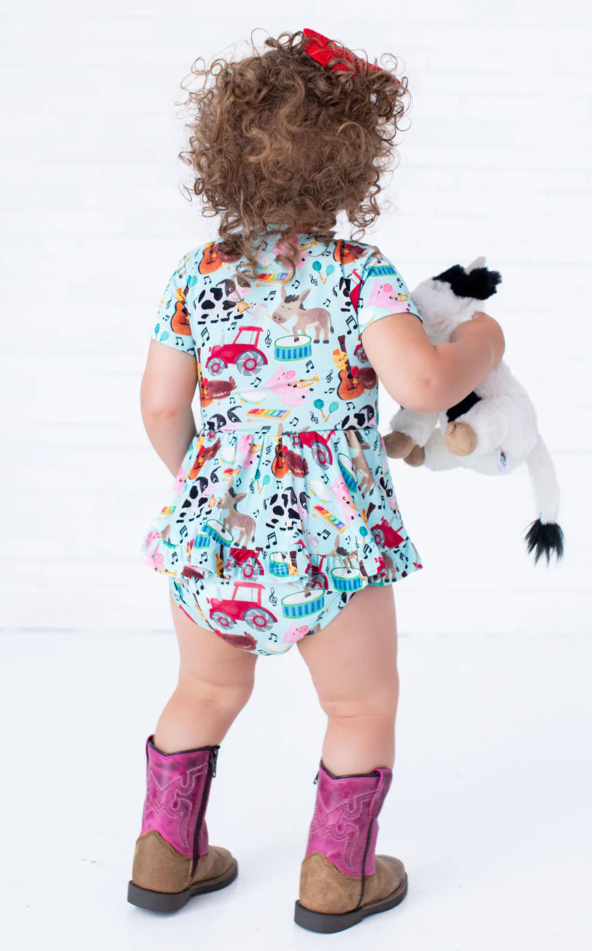 Short Sleeve Birdie Twirl Bodysuit-MORGAN