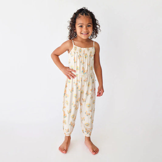 Sleeveless Smocked Jumpsuit- PANDORA