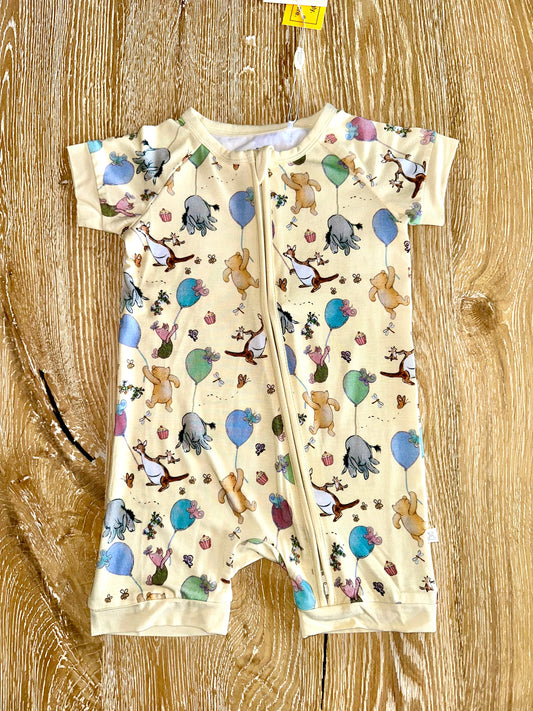 Bamboo Shortie Romper- PARTY WITH POOH