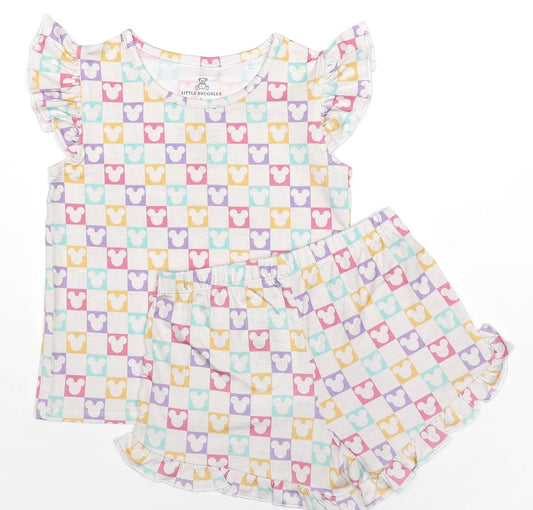 Bamboo Flutter Sleeve & Shorts Lounge Set- MICKEY PASTEL EARS