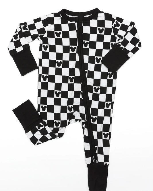 Bamboo Zippy Romper- MAGICAL MICKEY CHECKERED EARS