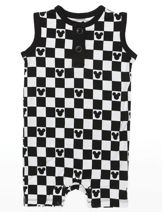 Bamboo Shortie Tank Romper- MAGICAL MICKEY CHECKERED EARS