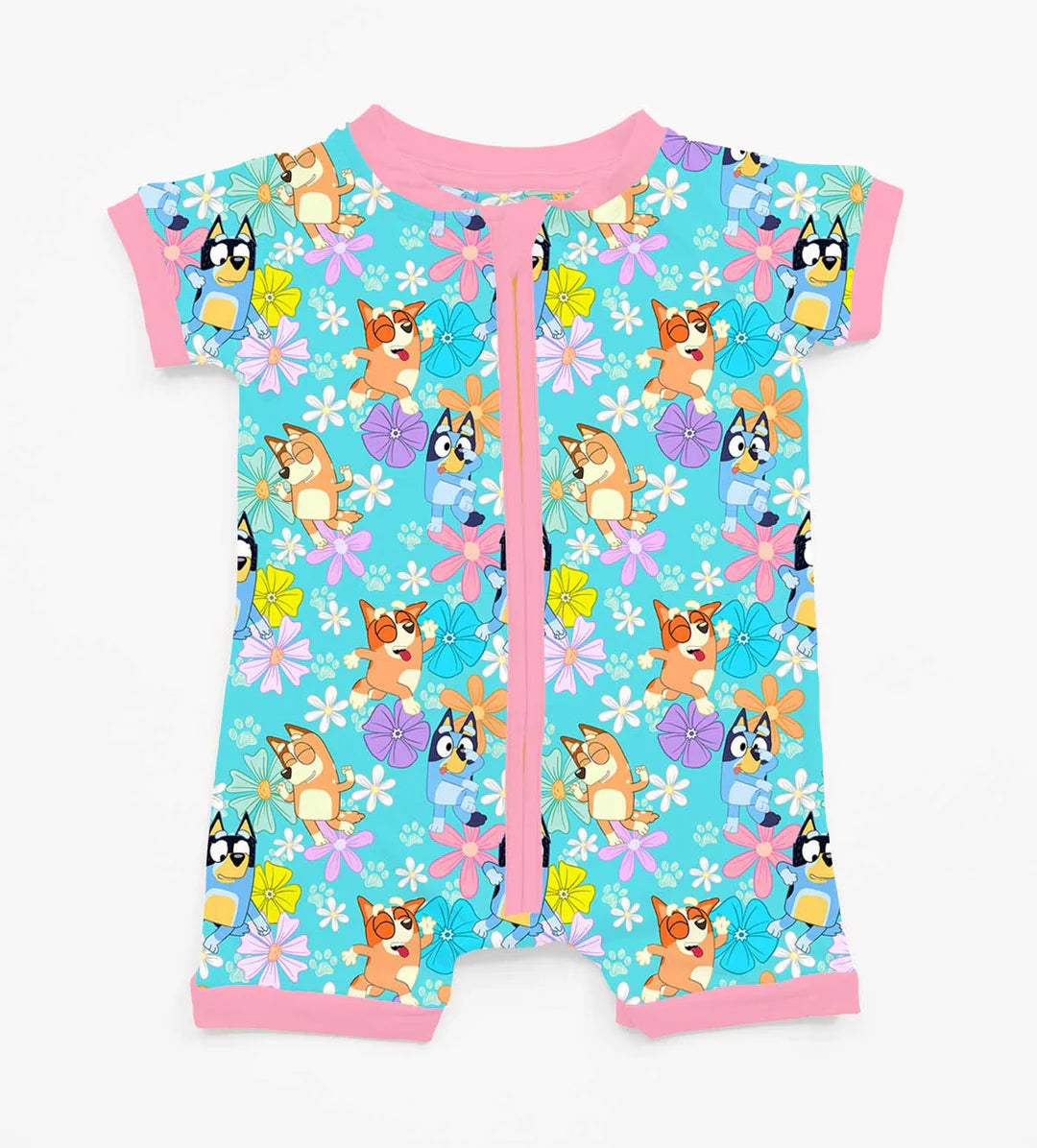 Bamboo Shorty Romper- MOST WANTED HAPPY HOUNDS BLUEY