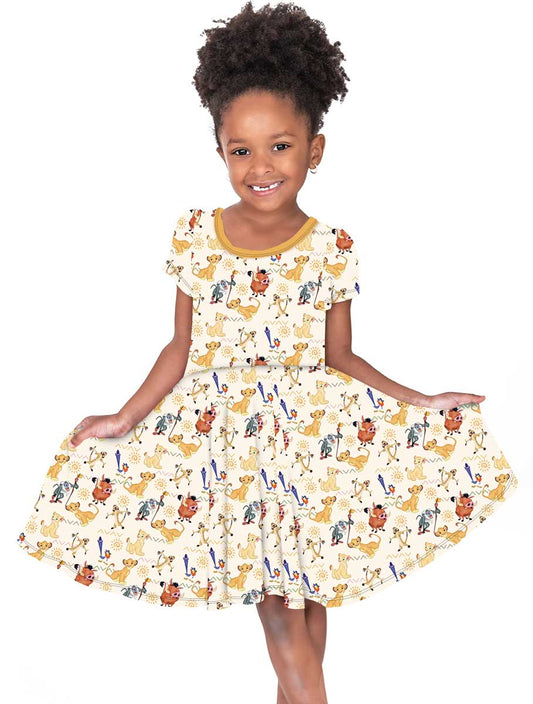 Girls Bamboo Twirl Dress- SPRING FEVER PRIDELANDS SIMBA