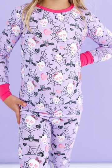 2pc Glow in the Dark Long Pajama Set- CARRIE