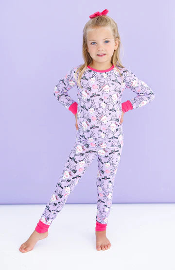 2pc Glow in the Dark Long Pajama Set- CARRIE