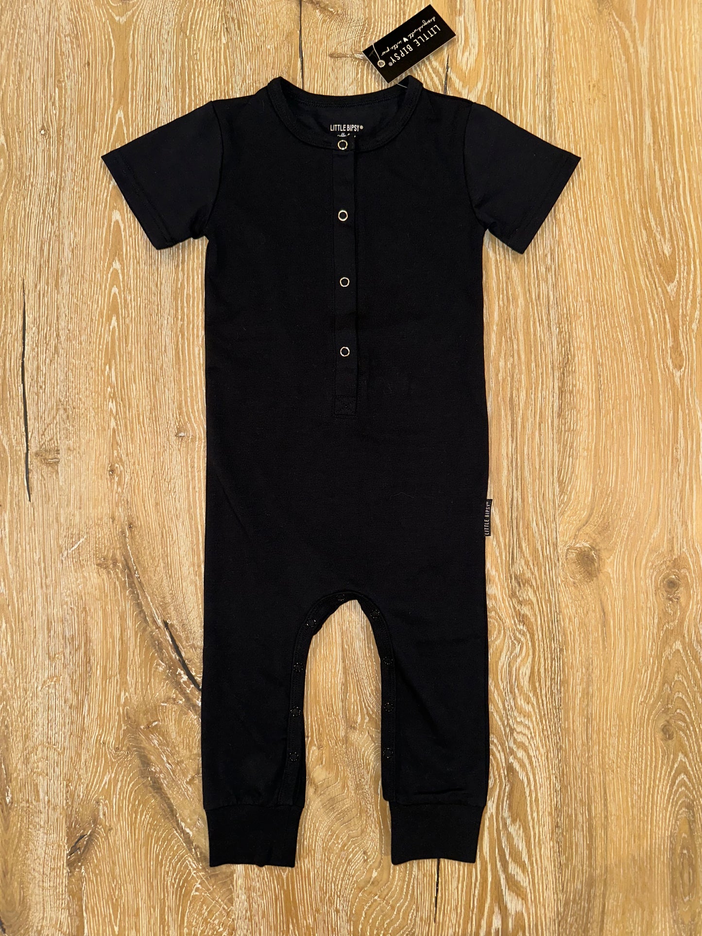 Classic Snap Romper- BLACK