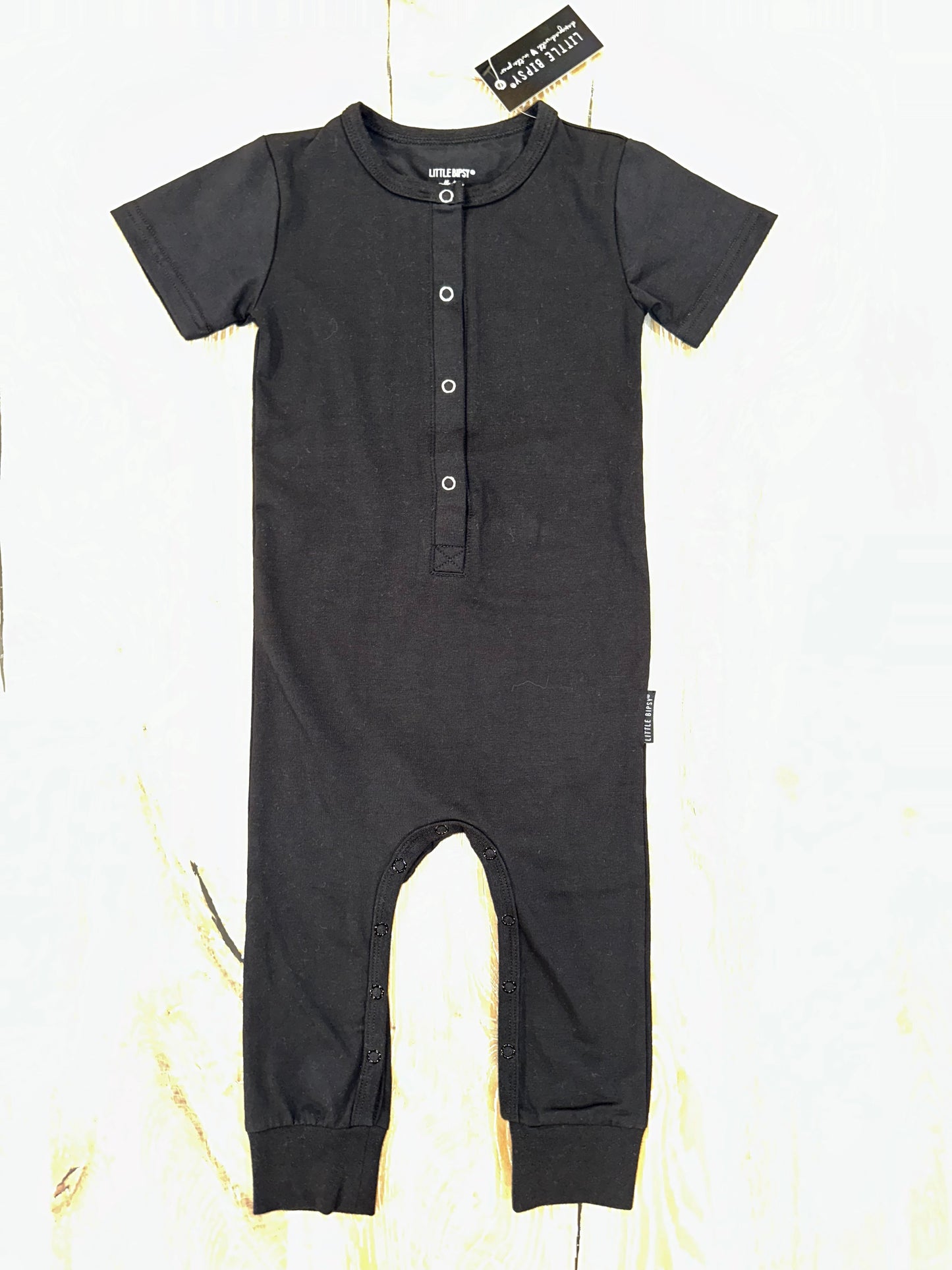 Classic Snap Romper- BLACK