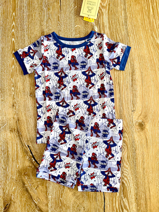 Bamboo Short Sleeve Shorts Lounge Set (BENTLEY)- SUMMER LOVE BAM POW SPIDEY