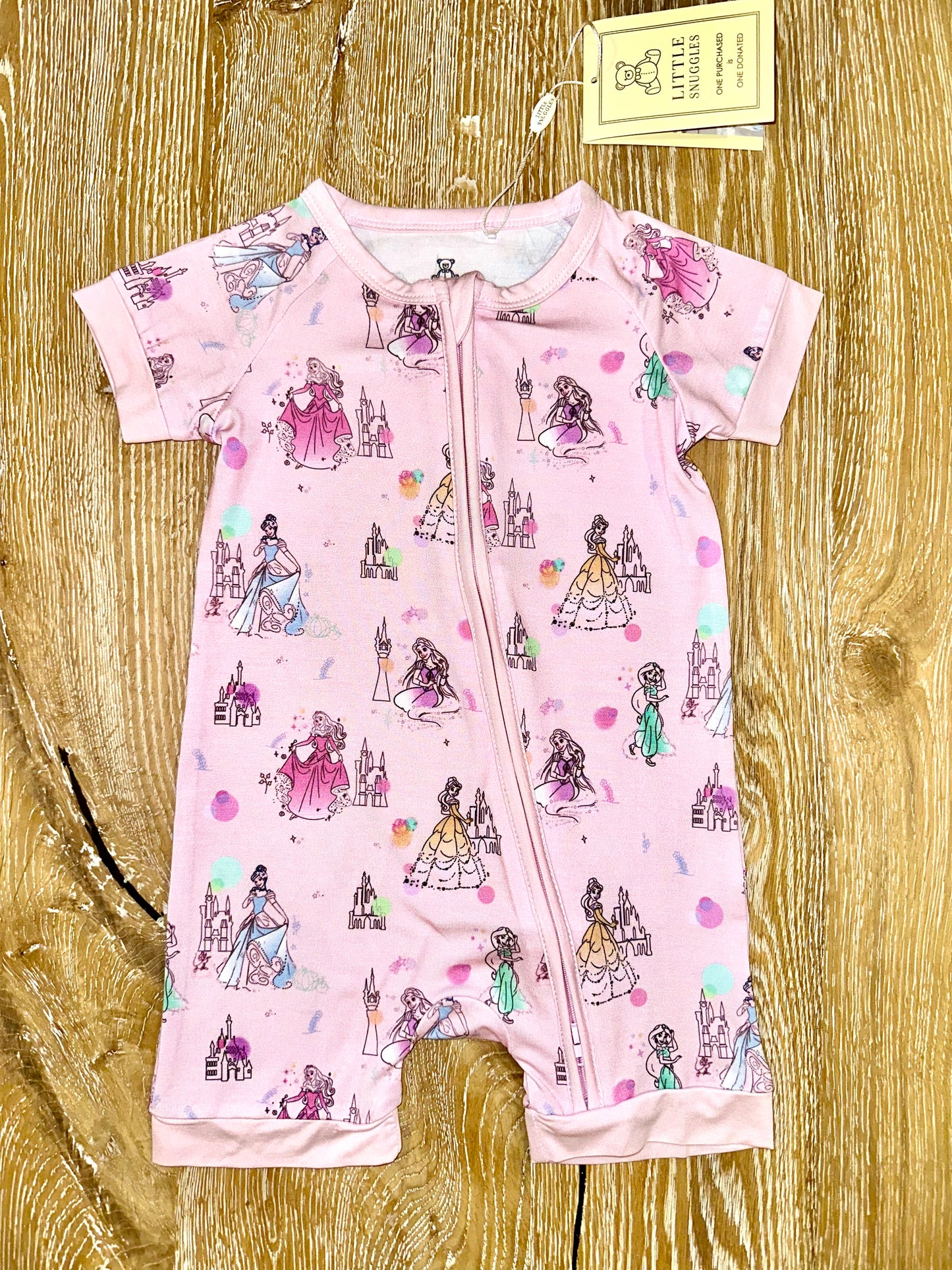 Bamboo Shortie Romper- MAGICAL PRINCESS CASTLES