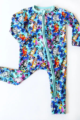 Bamboo (Connor) Zippy Romper- PAWS & PUPS