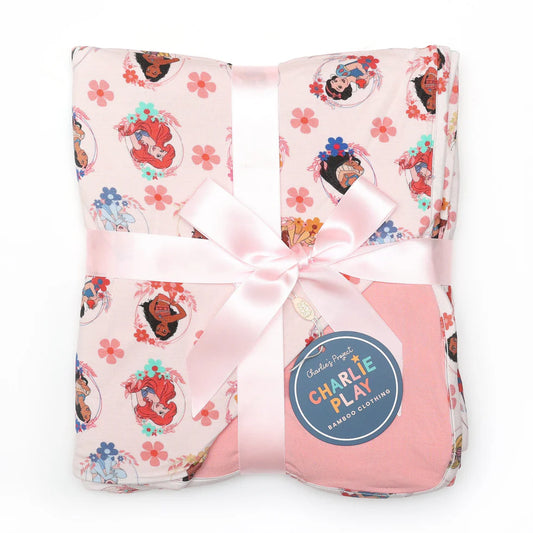 3 Layer Non Quilted Bamboo Blanket 50X65- PRINCESS PORTRAITS