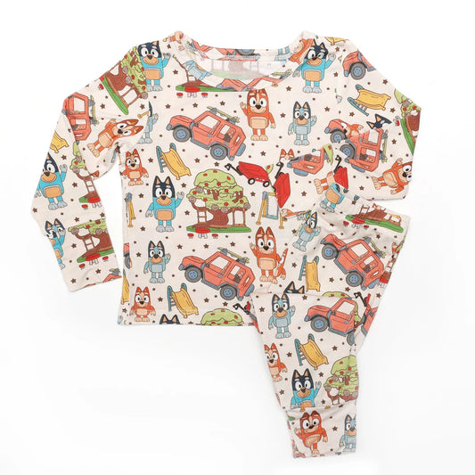Bamboo (Willow) Long Sleeve Lounge Set- VACATION PUPS