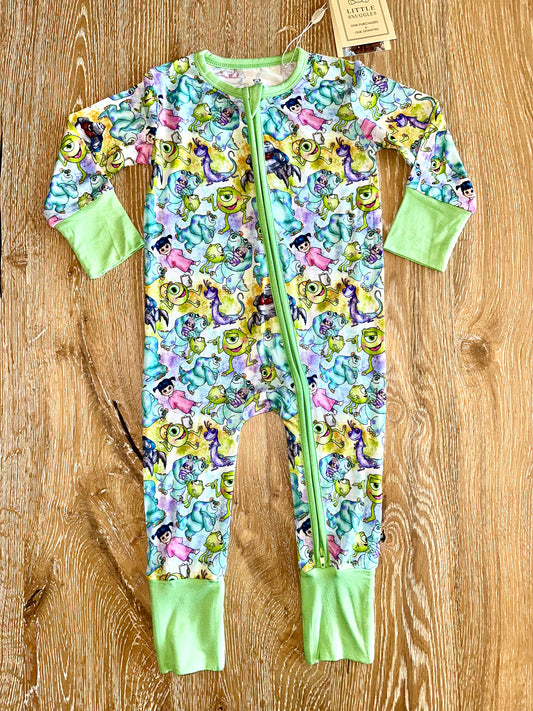 Bamboo Zippy Romper (CONNER)- FLUFFY FRIENDS BOO & FRIENDS