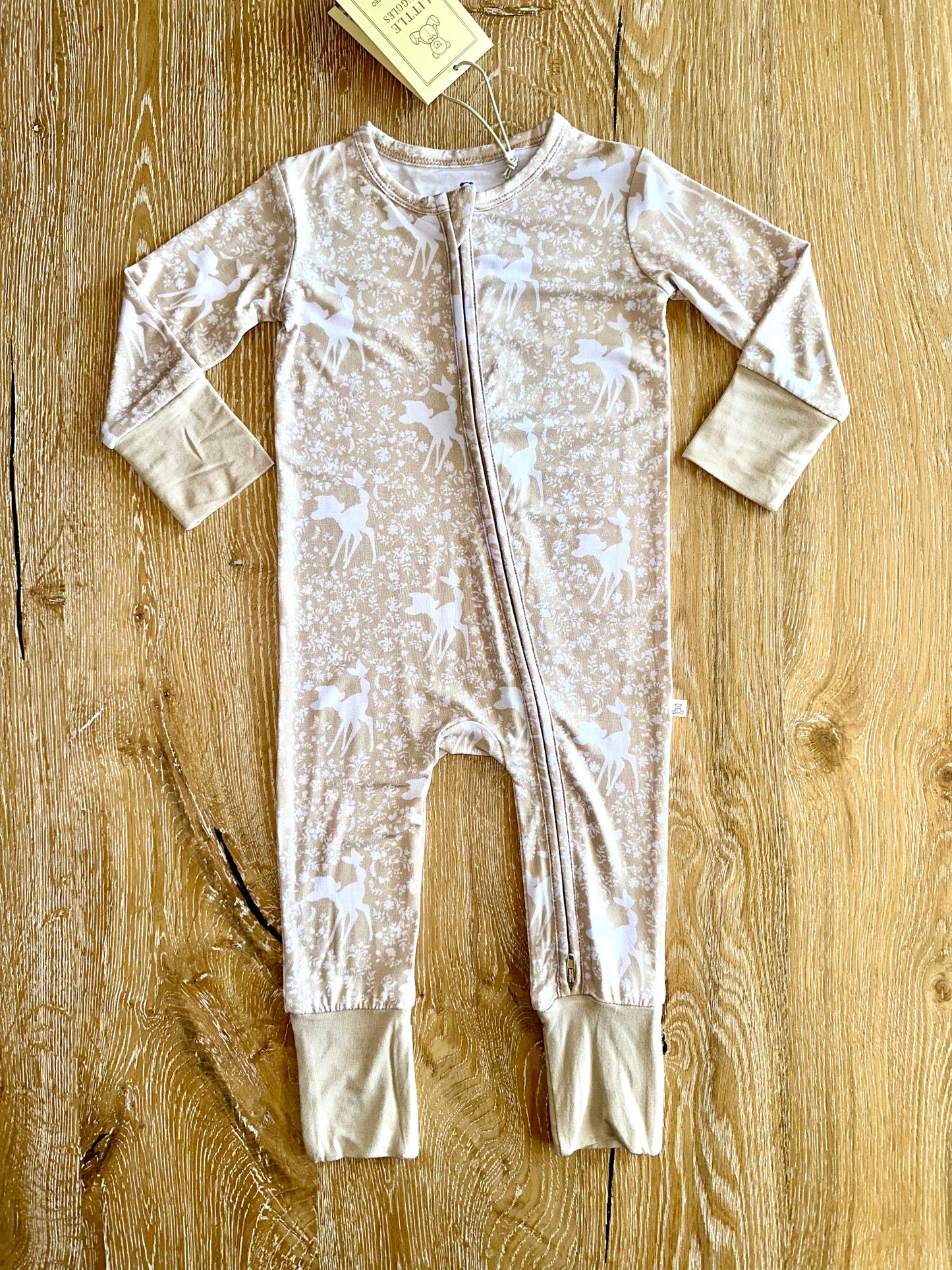 Bamboo (Connor) Zippy Romper- TAN DEER