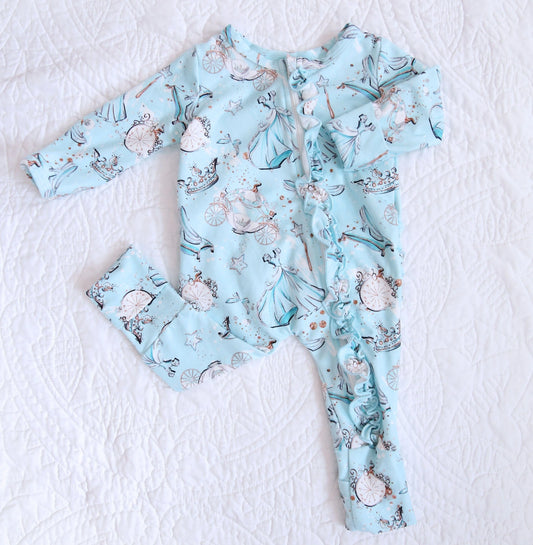Bamboo Ruffle Zipper Romper (IVY)- FAIRY TALE PRINCESS